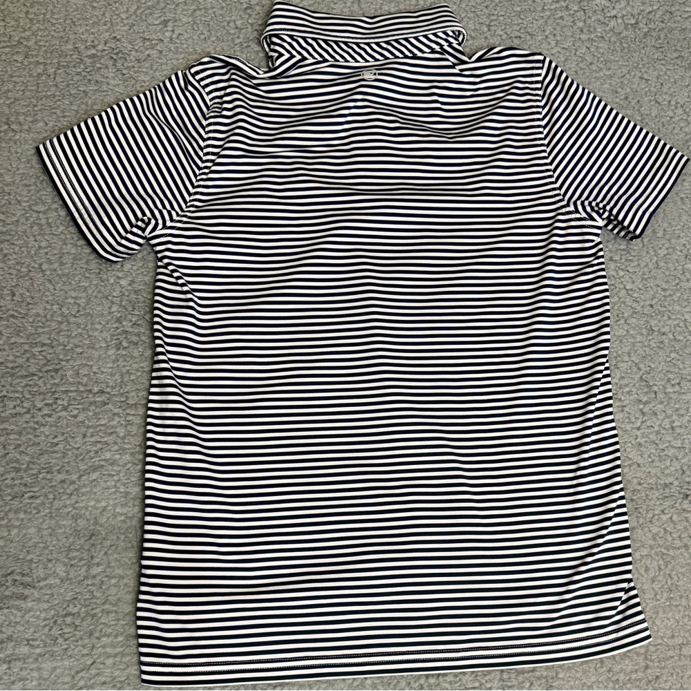 Vineyard Vines Black and White Striped Kids Sankaty Performance Polo - Picture 3 of 5